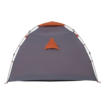 Cort camping cupolă 4 persoane, gri/portocaliu, setare rapidă - Img 7