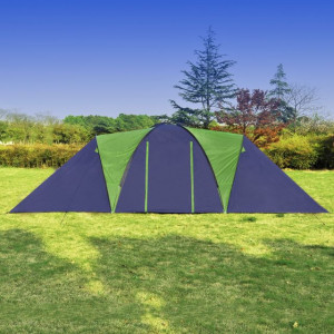 Cort camping din material textil, 9 persoane, albastru și verde - Img 7