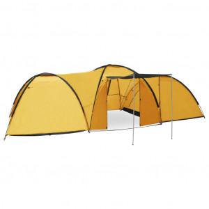 Cort camping tip iglu, 8 persoane, galben, 650 x 240 x 190 cm - Img 1