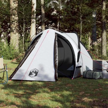 Cort de camping 2 persoane, alb, 320x140x120 cm, tafta 185T - Img 3