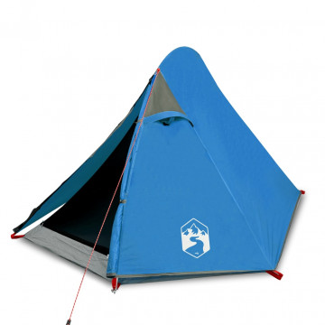 Cort de camping 2 persoane albastru, 267x154x117 cm, tafta 185T - Img 2