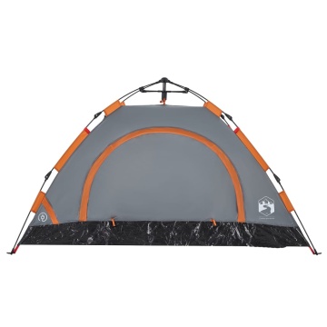 Cort de camping, 2 persoane, gri/portocaliu, setare rapidă - Img 6