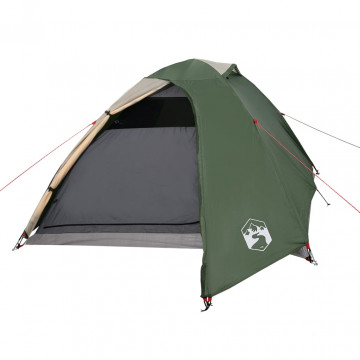 Cort de camping 2 persoane, verde, 264x210x125 cm, tafta 185T - Img 4