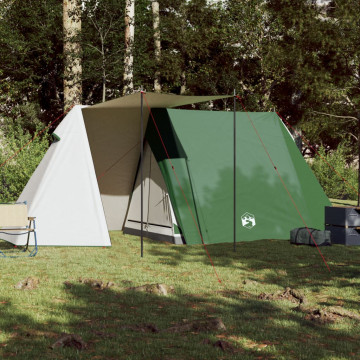 Cort de camping 3 persoane, verde, 465x220x170 cm, tafta 185T - Img 3