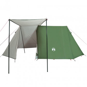 Cort de camping 3 persoane, verde, 465x220x170 cm, tafta 185T - Img 6