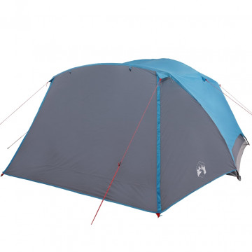 Cort de camping 4 persoane albastru, 350x280x155 cm, tafta 190T - Img 8