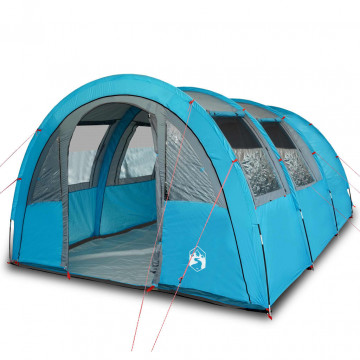 Cort de camping 4 persoane albastru, 483x340x193 cm, tafta 185T - Img 2