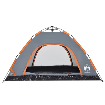 Cort de camping, 4 persoane, gri/portocaliu, setare rapidă - Img 7