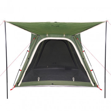 Cort de camping 4 persoane, verde, 240x221x160 cm, tafta 185T - Img 7