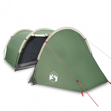 Cort de camping 4 persoane, verde, 405x170x106 cm, tafta 185T - Img 2
