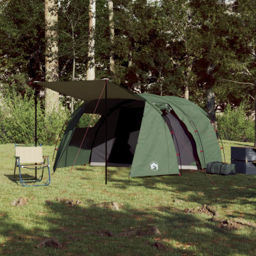 Cort de camping 4 persoane, verde, 420x260x153 cm, tafta 185T - Img 3