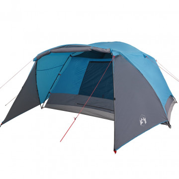 Cort de camping 6 persoane albastru, 412x370x190 cm, tafta 190T - Img 4