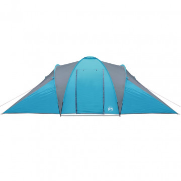 Cort de camping 6 persoane albastru, 576x238x193 cm, tafta 185T - Img 8