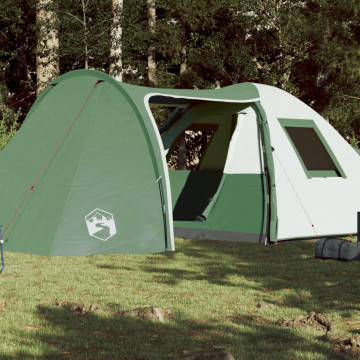 Cort de camping 6 persoane, verde, 466x342x200 cm, tafta 185T - Img 1