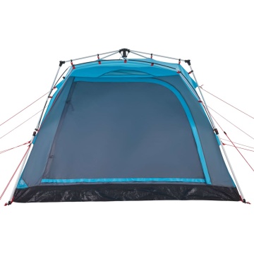 Cort de camping cabană 4 persoane albastru cu eliberare rapidă - Img 8