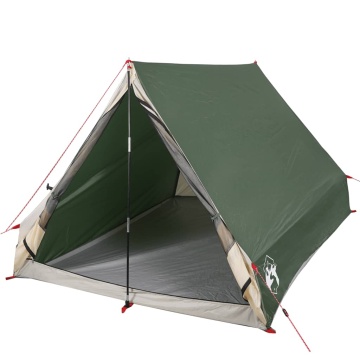 Cort de camping cu cadru A, 2 persoane, verde, impermeabil - Img 4