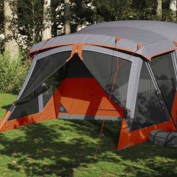 Cort de camping cu verandă 4 persoane, portocaliu, impermeabil - Img 1