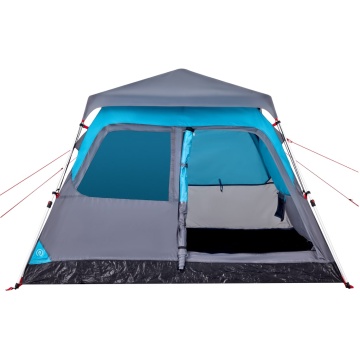 Cort de camping cupolă 4 persoane, setare rapidă, albastru - Img 6