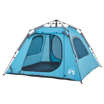 Cort de camping cupolă 4 persoane, setare rapidă, albastru - Img 8