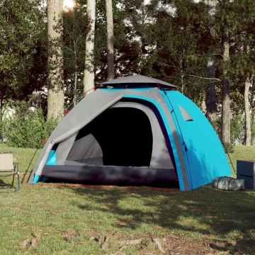 Cort de camping cupolă 4 persoane, setare rapidă, albastru - Img 3
