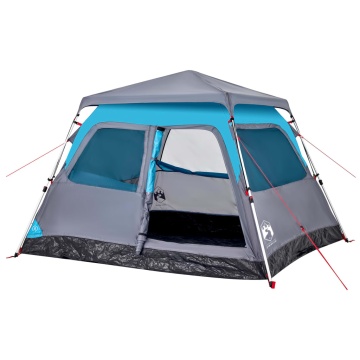 Cort de camping cupolă 4 persoane, setare rapidă, albastru - Img 4
