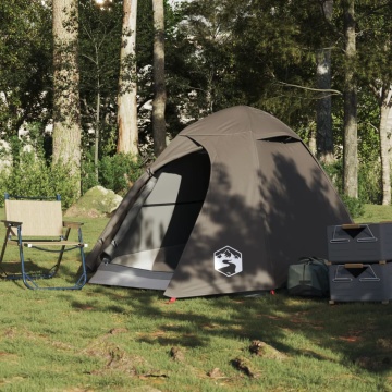 Cort de camping cupolă pentru 2 persoane, maro, impermeabil - Img 3