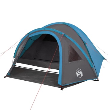 Cort de camping cupolă pentru 4 persoane, albastru, impermeabil - Img 4
