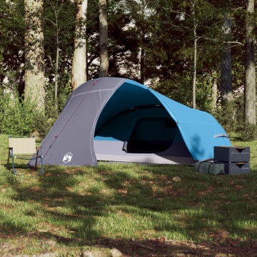 Cort de camping cupolă pentru 4 persoane, albastru, impermeabil - Img 3
