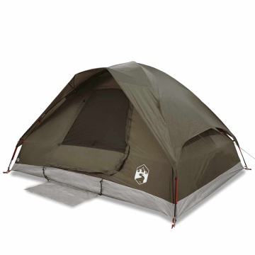 Cort de camping cupolă pentru 6 persoane, maro, impermeabil - Img 2