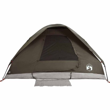 Cort de camping cupolă pentru 6 persoane, maro, impermeabil - Img 6