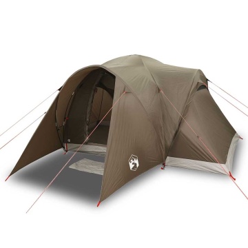Cort de camping cupolă pentru 6 persoane, maro, impermeabil - Img 2
