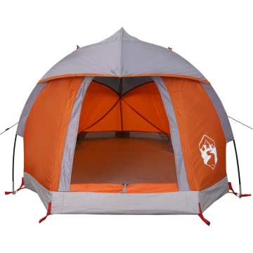 Cort de camping pentru 1 persoană, gri/portocaliu, impermeabil - Img 6