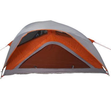Cort de camping pentru 1 persoană, gri/portocaliu, impermeabil - Img 5