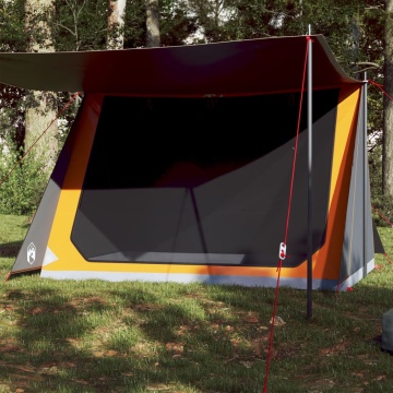 Cort de camping pentru 2 persoane, gri/portocaliu, impermeabil - Img 1