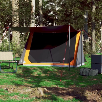 Cort de camping pentru 2 persoane, gri/portocaliu, impermeabil - Img 3