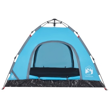 Cort de camping pentru 3 persoane, setare rapidă, albastru - Img 5