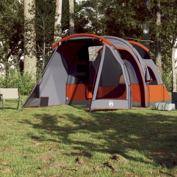 Cort de camping tunel pentru 4 persoane, gri, impermeabil - Img 3