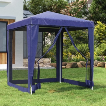 Cort de petrecere cu 4 pereți din plasă, albastru, 2x2 m, HDPE - Img 1