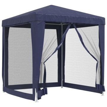 Cort de petrecere cu 4 pereți din plasă, albastru, 2x2 m, HDPE - Img 2