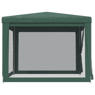 Cort de petrecere cu 4 pereți din plasă, verde, 3x3 m, HDPE - Img 4