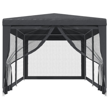 Cort de petrecere cu 6 pereți din plasă, antracit, 3x6 m, HDPE - Img 3