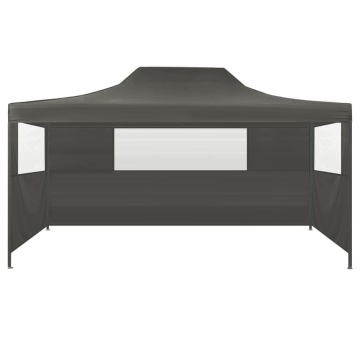 Cort de petrecere pliabil cu 3 pereți, antracit, 3 x 4 m, oțel - Img 2
