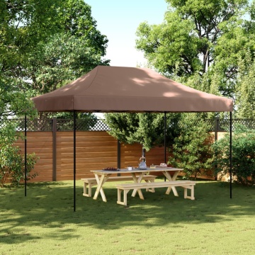 Cort de petrecere pliabil Pop-Up, 410x279x315 cm, maro - Img 1