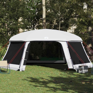 Cort de piscină cu pereți detașabili și plasă gri 670x590 cm - Img 4