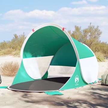 Cort de plajă pop-up, verde marin, impermeabil - Img 1