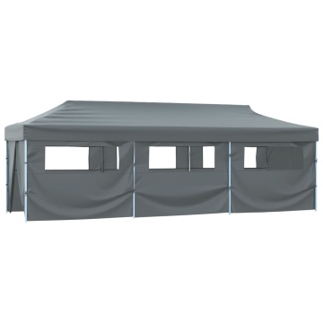 Cort petrecere pliabil cu 8 pereți laterali, antracit, 3 x 9 m - Img 2