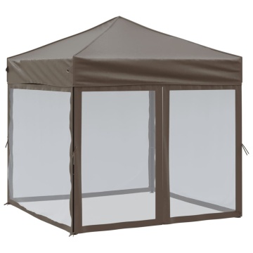 Cort pliabil pentru petrecere, pereți laterali, taupe, 2x2 m - Img 2