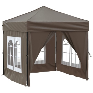 Cort pliabil pentru petrecere, pereți laterali, taupe, 2x2 m - Img 2
