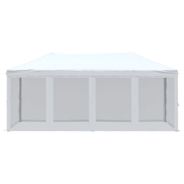 Cort pliabil pentru petreceri cu pereți lateral, alb, 3x6 m - Img 3