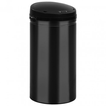 Coș de gunoi automat cu senzor, 50 L, negru, oțel carbon - Img 1